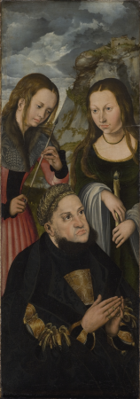 Elector Frederik the Wise of Saxony (1463-1525) with the saints Ursula (left) and Genoveva (right), Lucas Cranach the Elder