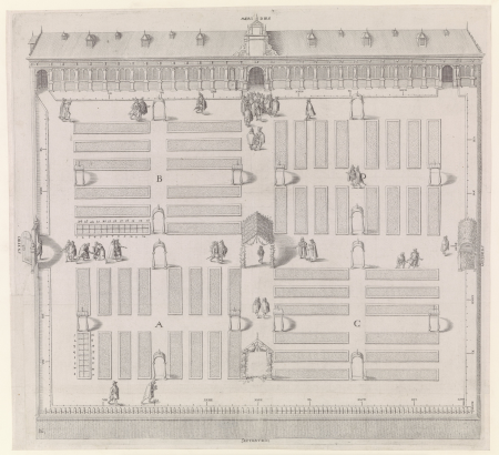 Gezicht op de Kruidentuin (Hortus Botanicus) van de Leidse Universiteit, RP-P-1895-A-18845, 1601