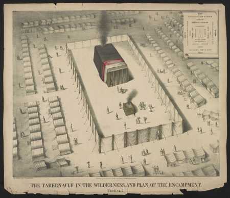 The tabernacle in the wilderness, and plan of the encampment. Exod. XI. 2 - lith'y. of A. Kollner Phila ; H. Camp's lith'c. press. LCCN2013650019, between 1849 and 1853