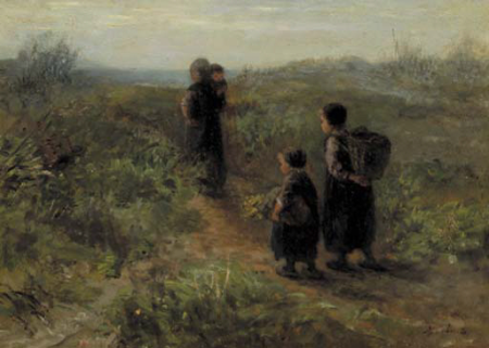 Crossing the dunes, Jozef Israëls