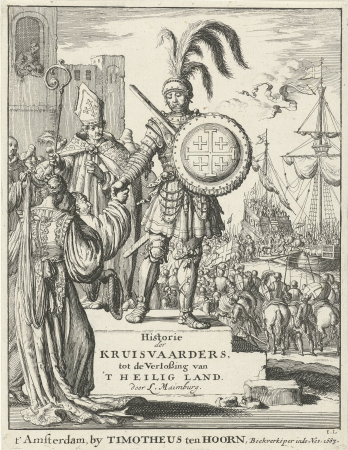 Knight with the coat of arms of Jerusalem Title page for: L. Maimbourg, History of the Crusaders, for the liberation of the Holy Land, Jan Luyken, 1683