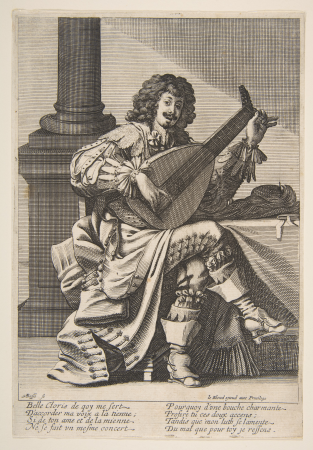 Man Singing and Playing a Lute, Abraham Bosse