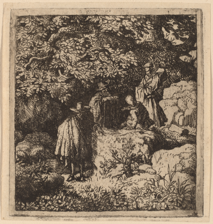 Four Figures under a Tree, Allaert van Everdingen, probably c. 1645/1656