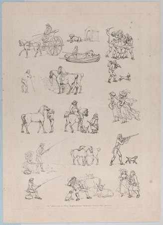 Plate 1, Outlines of Figures, Landscapes and Cattle...for the Use of Learners, Thomas Rowlandson, 1 June 1790