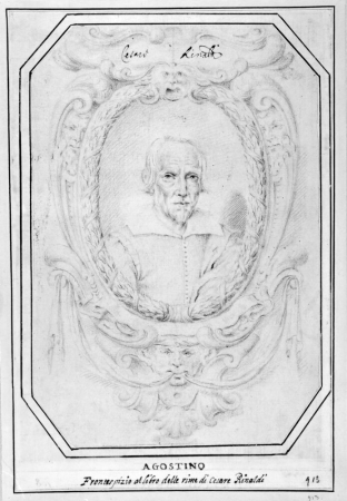 Study for a frontispiece with the portrait of Cesare Rinaldi (?), Agostino Carracci