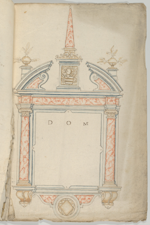 Portfolio with drawings and prints of tombs and epitaphs, Abraham van Diepenbeeck