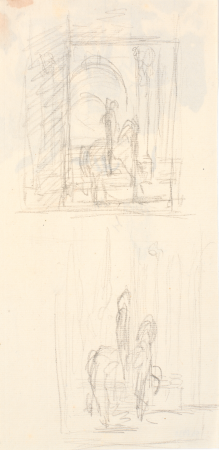 Two sketches of equestrian statues, Christian August Lorentzen