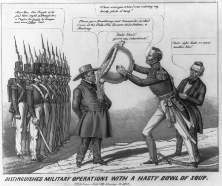 Distinguished military operations with a hasty bowl of soup LCCN2008661471, Henry R. Robinson, 1846