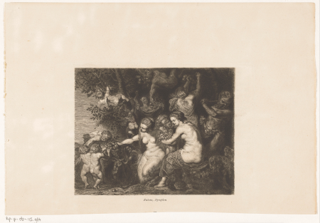 Nimfen, saters en putti tussen de bomen, RP-P-OB-115.964, between 1844 and 1911