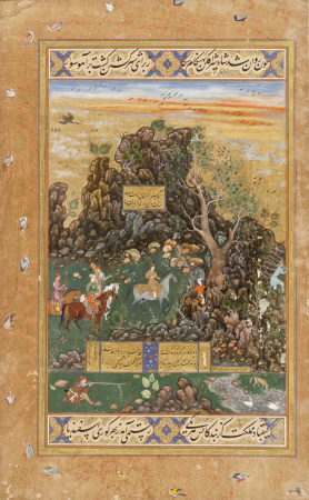 Hunters in a Forest, Folio from the Gulshan Album (image 1 of 3), Govardhan