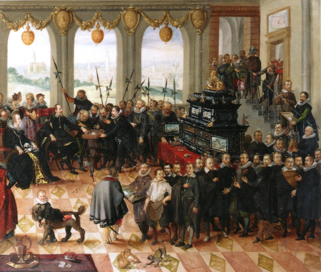 Presentation of the Pomeranian Art Cabinet to Duke Philip II of Pomerania., Anton Mozart, circa 1617