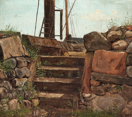 Steps at a stone quai., Emanuel Larsen, between 1841 and 1859
