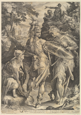 Minerva & Mercury Arming Perseus, Jan Harmensz. Muller, 1604