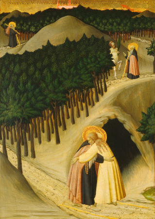 St Anthony Goes in Search of St Paul the Hermit, circa 1440