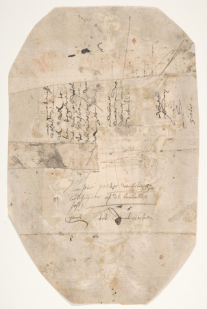 Design for a sepulchral monument; verso: Fragment of a letter and notes, Pieter Verbrugghen the Younger