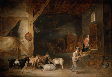 Goat Barn with Flute-player, David Teniers the Younger, between 1640 and 1645