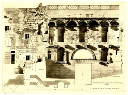 Tafel 03 Aufriss der Porta Aurea, George Niemann, between 1904 and 1910