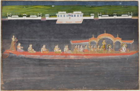 Savant Singh (Reigned 1748-1757) and Bani Thani in the Guise of Krishna and Radha Cruising on Lake Gundalao (image 1 of 3), Nihâl Chand