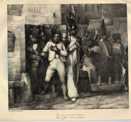 I am innocent! said the conscript. By the right flank!- replied the Corporal., Nicolas Toussaint Charlet, 1823