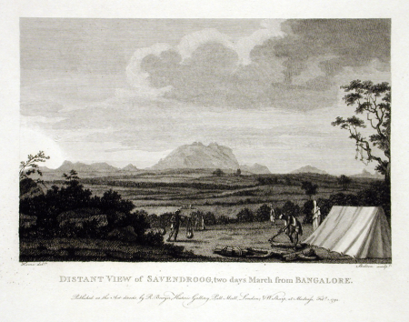 Distant View of Savendroog, Two Days March from Bangalore, Robert Home, 1794