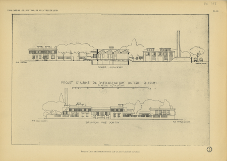Project for a milk pasteurization plant in Lyon, Tony Garnier, 1921