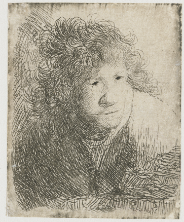 Self-portrait, Listening, Leaning Forward, Rembrandt, between 1626 and 1630