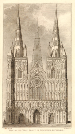 View of the West Front of Litchfield Cathedral by James Basire, James Basire, circa 1782