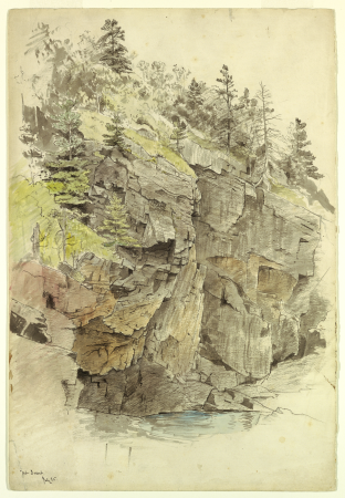 Drawing, Rock Wall, Near Otter Cliffs, Mt. Desert, 1859, William Stanley Haseltine