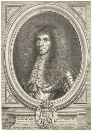 Portret van Vincentio Rospigliosi, RP-P-1909-4391, Albertus Clouwet, between 1646 and 1679