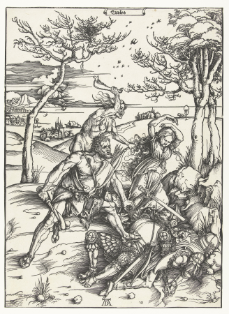 Hercules verslaat de Molioniden Eracles (titel op object), RP-P-OB-1467, Albrecht Dürer, between 1494 and 1498