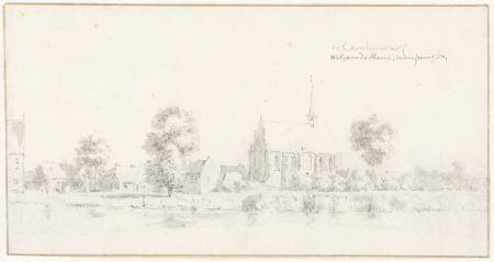 Gezicht op Well, aan de Maas, RP-T-1894-A-2912(R), Cornelis Pronk, between 1701 and 1759