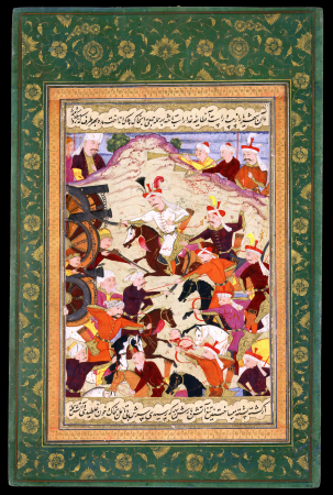 "Shah Ismail at the Battle of Chaldiran", from Bijan’s Tarikh-i Jahangusha-yi Khaqan Sahibqiran, Iran, Isfahan; end of the 1680s (1)