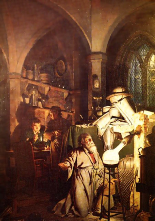 The Alchemist Discovering Phosphorus or The Alchemist in Search of the Philosophers Stone, Joseph Wright of Derby, 1771