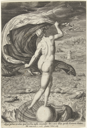 Fortuin (Fortuna), RP-P-1963-160, Jan Collaert II, between 1576 and 1628