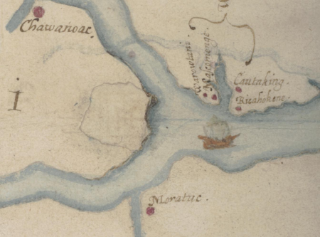 Drawing, print study, map, between 1585 and 1593