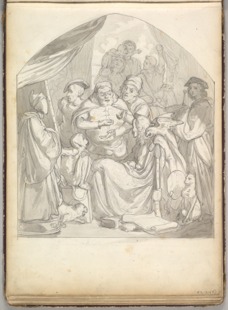 Scene in an Artist's Studio (in Sketch Book With Drawings on Twenty-six Leaves), Frederic Leighton, circa 1849