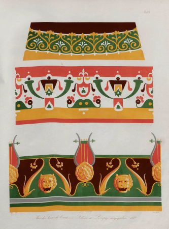 Curved designs from the Casa di Castore e Polluce (Castor and Pollux aka the Dioscuri) from Pompeii excavated in 1828 by Wilhelm Zahn, Wilhelm Johann Karl Zahn, before 1871