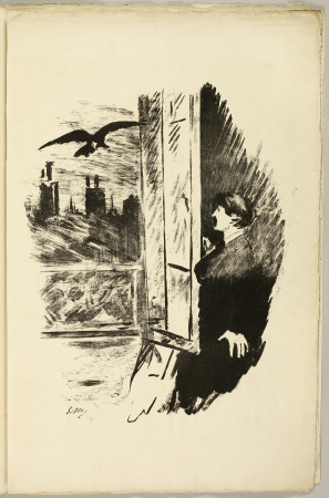 Manet - At the window (Open here I flung the shutter…), from The Raven (Le Corbeau), 2014.265.4, Édouard Manet