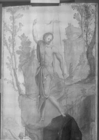 Triptych with Crucifixion with multiple figures, Jan van Scorel, between 1530 and 1539