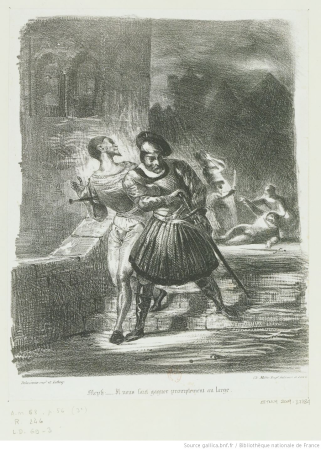 Delacroix - Méphistophélès et Faust fuyant après le duel, 3e état, btv1b10029761z, Eugène Delacroix