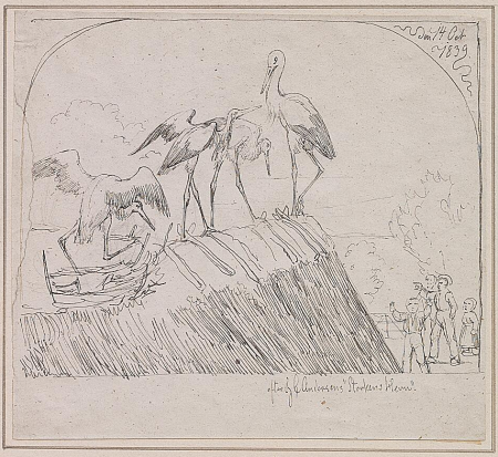 The Stork's revenge., Johan Lundbye, October 1839