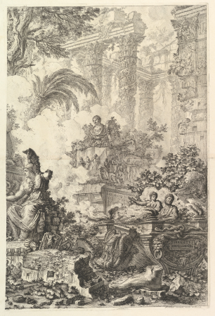 Frontispiece, with Statue of Minerva, Giovanni Battista Piranesi, circa 1748