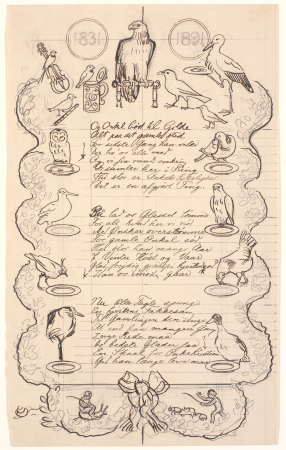 Vignettes about a song for Onkel Kristian, alias stockbroker H.C. Aggersburg, Joakim Skovgaard, 1891