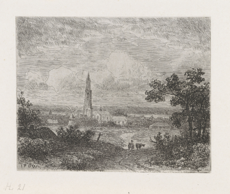 Gezicht op Rhenen, RP-P-1886-A-10081, Johannes Pieter van Wisselingh, between 1830 and 1878