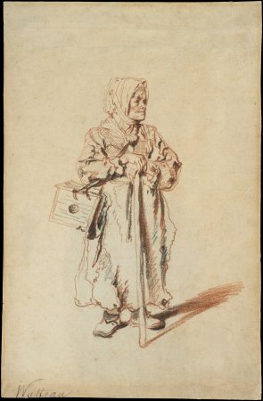 Standing Savoyarde with a Marmot Box, Jean-Antoine Watteau, circa 1715
