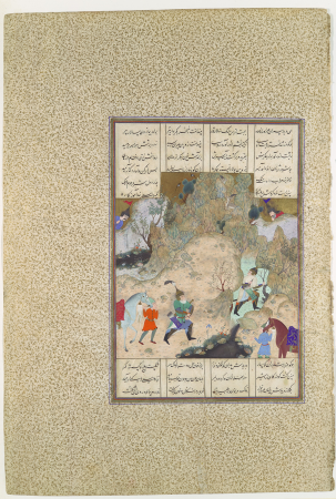 "The Final Joust of the Rooks: Gudarz Versus Piran", Folio 346r from the Shahnama (Book of Kings) of Shah Tahmasp, Āqā Mīrak, circa 1525–30
