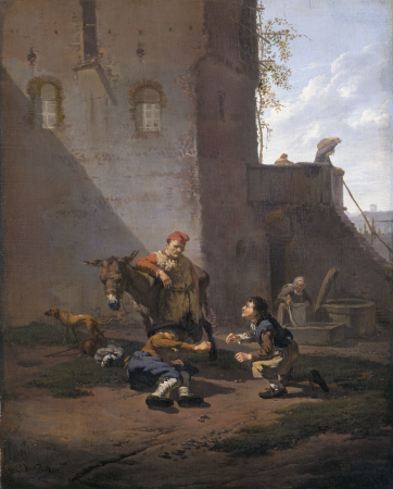 A Muleteer and two Men playing the Game of Morra, Karel Dujardin, between 1650 and 1652