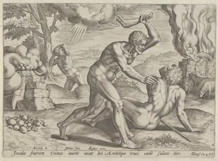 Cain murdering Abel (plate 2 from The Story of Cain and Abel), 1576