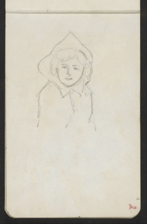 Kind in een mantel met kap, RP-T-1981-458-2(R), Jozef Israëls, circa 1869