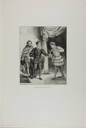 Delacroix - Hamlet and Guildenstern, plate 6 from Hamlet, 1949.612f, Eugène Delacroix